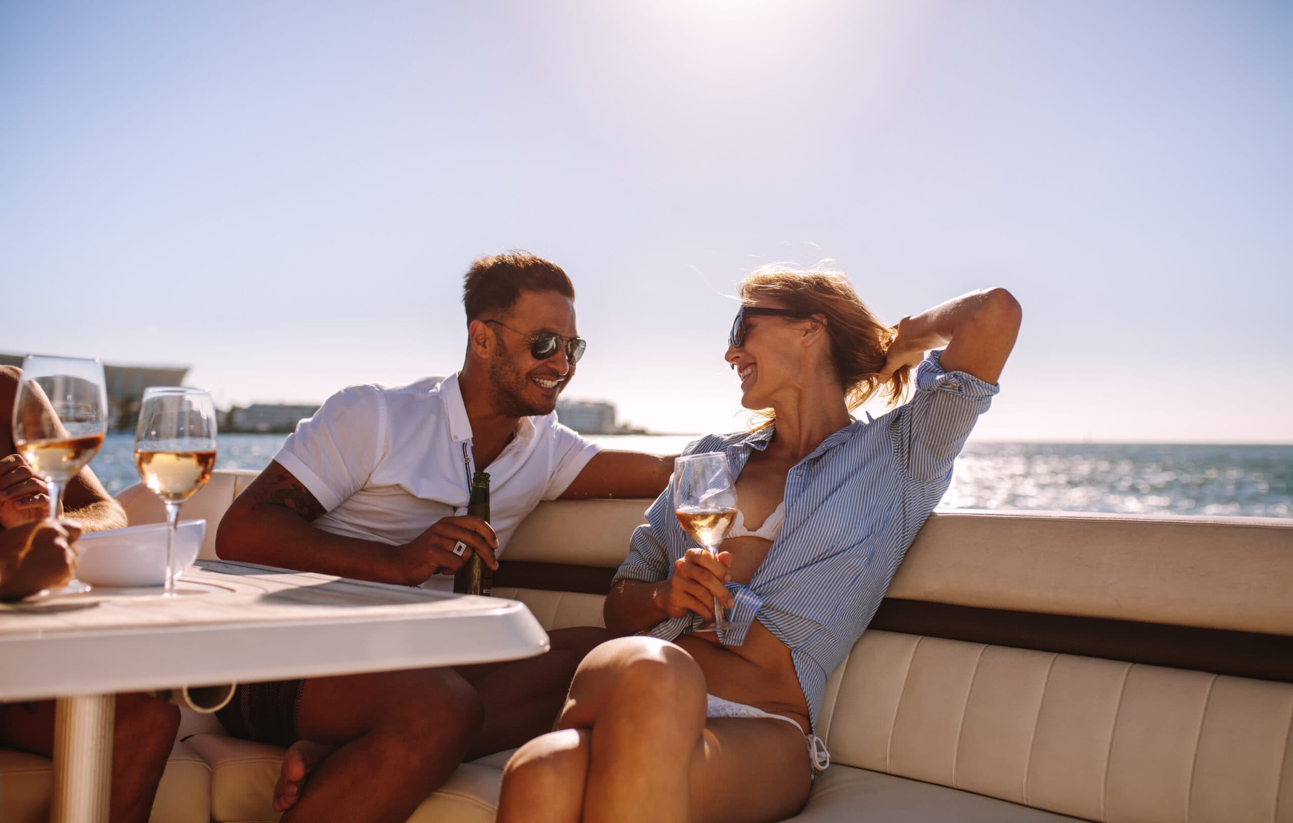 Superyacht cruising on open water
